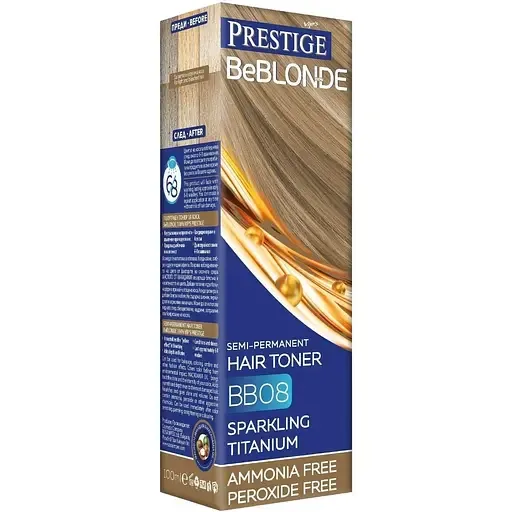 Тонувальний бальзам для волосся Vip's Prestige BeBlond 100% відтінок BB 08 (Блискучий титан) 100 мл