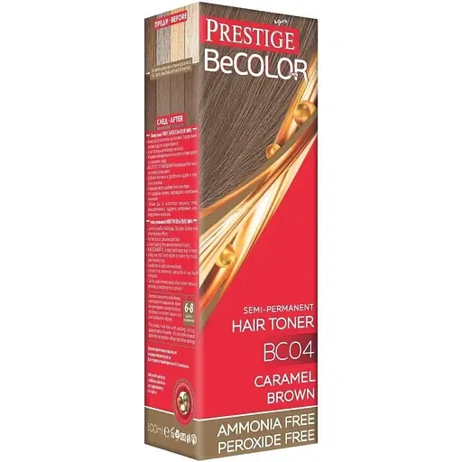Тонувальний бальзам для волосся Vip's Prestige BeColor 100% відтінок BC 04 (Карамельно-коричневий) 100 мл