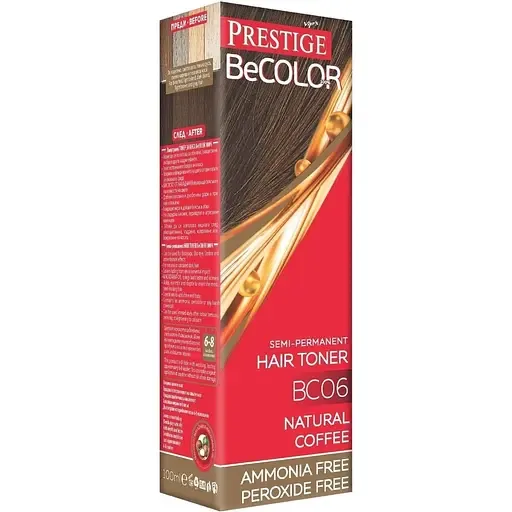 Тонувальний бальзам для волосся Vip's Prestige BeColor 100% відтінок BC 06 (Натуральний коричневий) 100 мл