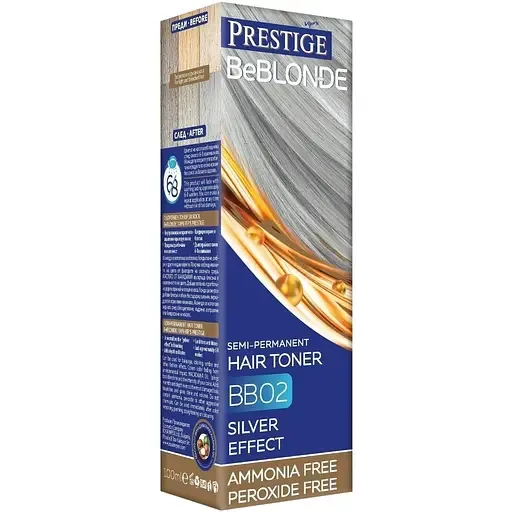 Тонувальний бальзам для волосся Vip's Prestige BeBlond 100% відтінок BB 02 (Срібний ефект) 100 мл