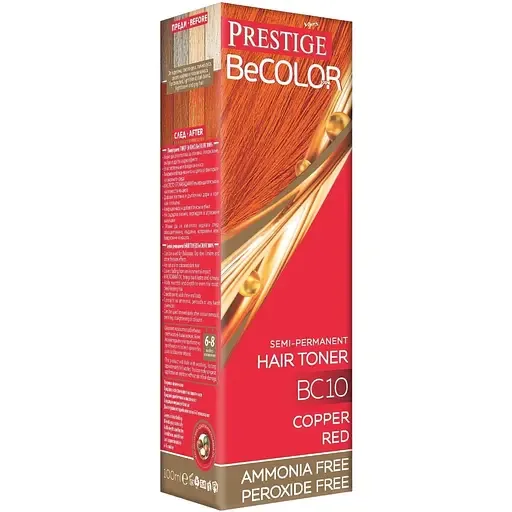 Тонувальний бальзам для волосся Vip's Prestige BeColor 100% відтінок BC 10 (Мідно-червоний) 100 мл