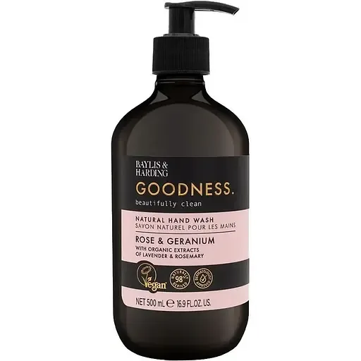 Baylis & Harding Goodness Rose & Geranium натуральне рідке мило для рук 500 мл