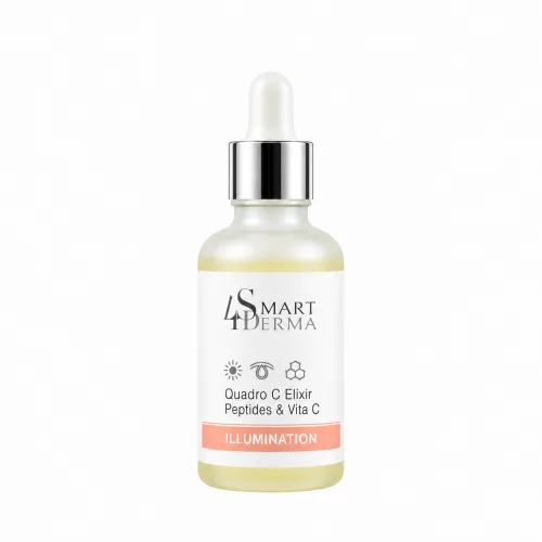 Мультипептидний еліксир із вітаміном С - Smart4Derma Quadro C Elixir Peptides &amp; Vita C 10ml