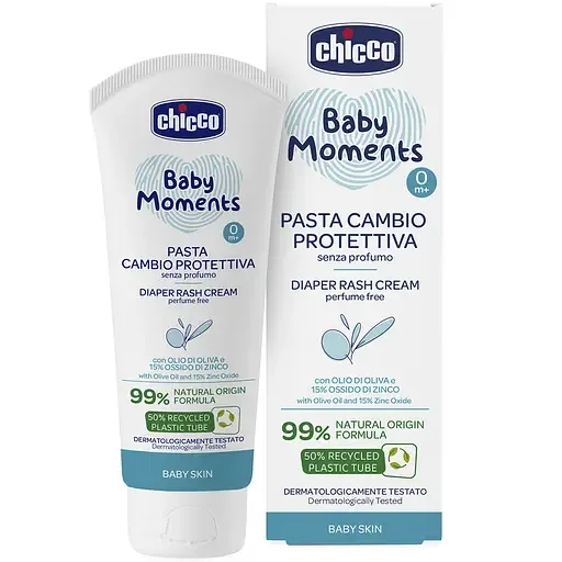 Крем захисний під підгузок Chicco Baby Moments з цинком і пантенолом 100 мл (12114.00)