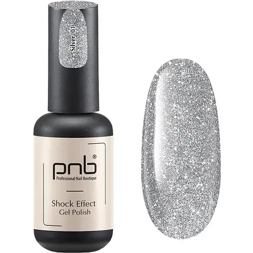 Гель-лак PNB світловідбиваючий Shock Effect PNB 01 Silver 8 мл UV/LED