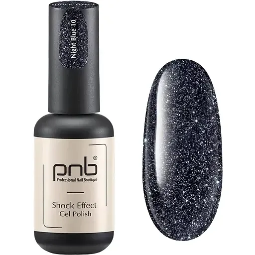 Гель-лак PNB світловідбиваючий Shock Effect PNB 10 Night Blue 8 мл UV/LED