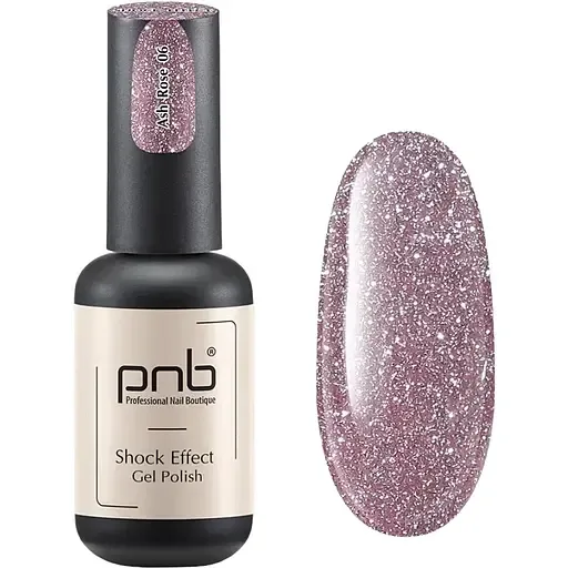 Гель-лак PNB світловідбиваючий Shock Effect 06 Ash Rose 8 мл UV/LED