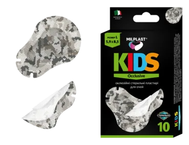 Дитячі оклюзійні стерильні пластирі для очей L (5,9x8,5 см)Milplast Kids Occlusive
