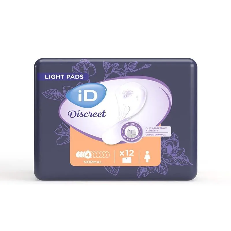 Урологічні прокладки жіночі іD Discreet Light Normal тонкі 4 краплі 12 шт. (000006684)