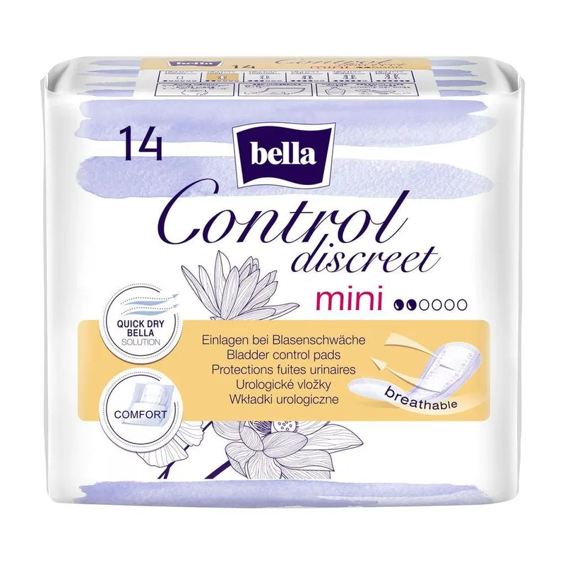 Прокладки жіночі урологічні Bella Control Discreet Mini 2 краплі 14 шт.