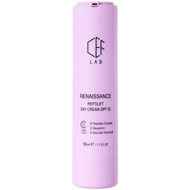 Сонцезахисний антивіковий пептидний ліфтинг-крем SPF 30 CEF Lab Renaissance Peptilift Day Cream