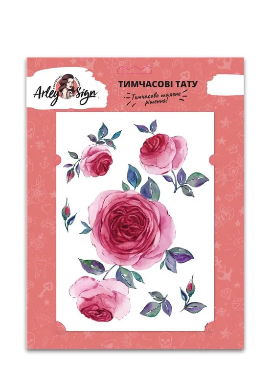 Тимчасове тату Arley Sign Вишукана півонія (4004)