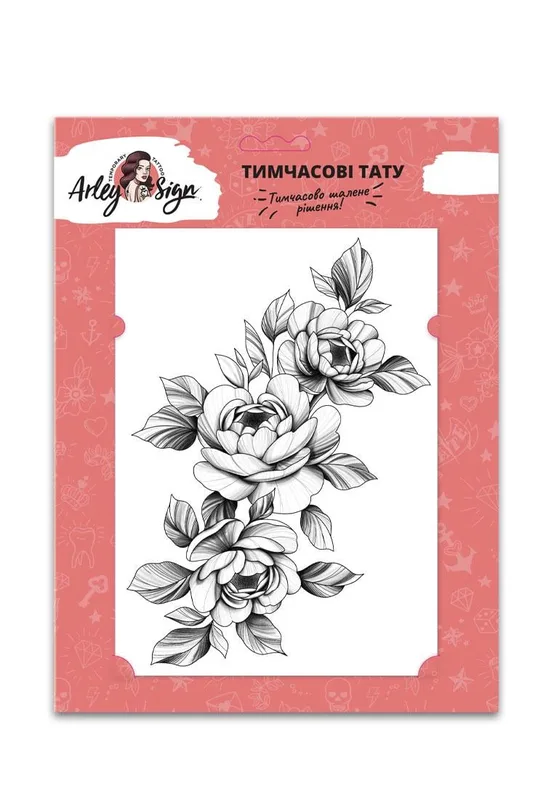 Тимчасове тату Arley Sign Три півонії (1311)