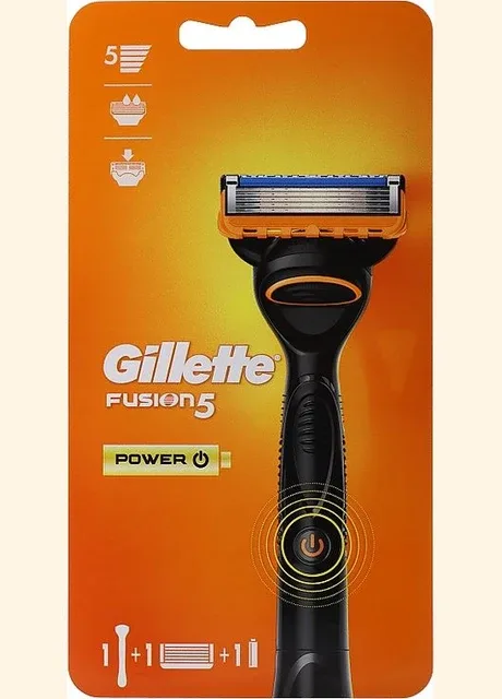 Станок для гоління чоловічий (Бритва) Gillette Fusion 5 Power c 1 змінним картриджем чорний