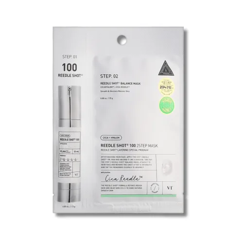 Зміцнювальна тканинна маска для обличчя - VT Cosmetics Reedle Shot 100 2 Step Mask