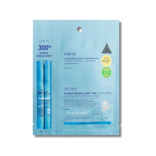 Зволожуюча двоетапна маска з мікроголками для обличчя - VT Cosmetics Hydrop Reedle Shot 300hL 2Step Mask 50ml
