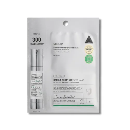 Зміцнювальна тканинна маска для обличчя - VT Cosmetics Mild Reedle Shot 300 2Step Mask