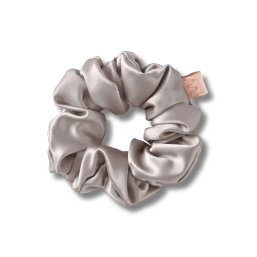 Об'ємна резинка для волосся сіро-бежева - MON MOU Silk Large Scrunchie Taupe