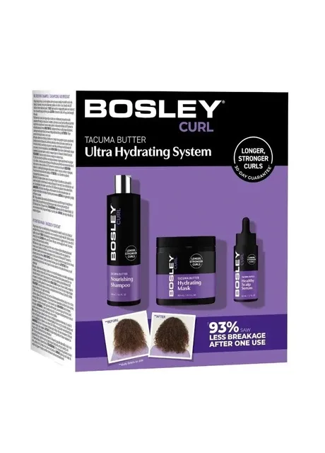Набір проти стоншення та випадіння кучерявого волосся Curl Ultra Hydrating System Bosley (376396339)