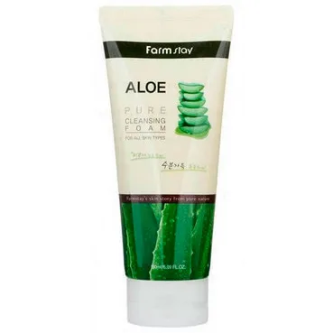 Зволожуюча пінка для вмивання обличчя з соком алое Farmstay Aloe Pure Cleansing Foam