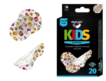 Дитячі оклюзійні стерильні пластирі для очей M (5x8 см)Milplast Kids Occlusive