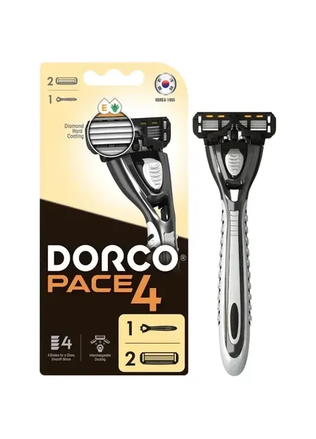 Бритва Pace4 для чоловіків з 2 картриджами 4 леза (8801038585741) Dorco (411412809)