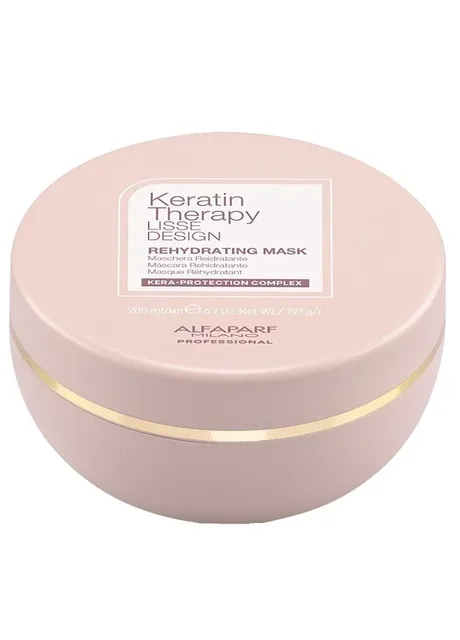 Кератинова зволожуюча маска Milano Liss Design Keratin Therapy Rehydrating Mask 200 мл Alfaparf (276384903)