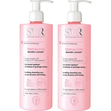 Набір очищуючий для обличчя та тіла SVR Topialyse Baume Lavant (balm/2*400ml)