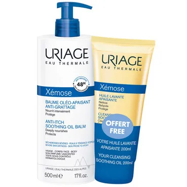 Набір для шкіри схильної до атопії Uriage Xemose Kit (balm/500ml + oil