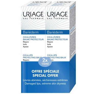 Бар'єрдерм набір цика-бальзамів для губ захисний Uriage Bariederm Cica Lips Repairing Balm Set (2*15ml)