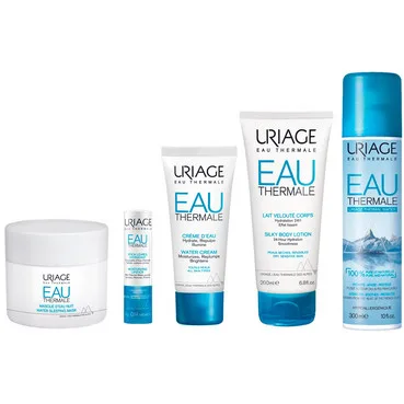 Подарунковий набір Uriage Thermal Box (night/mask/50ml + stick/4g + milk/200ml + cr/40ml + thermal/water/300ml)