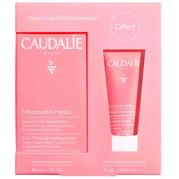 Набір Vinosource-Hydra Duo SOSCaudalie SOS Hydration Duo Vinosource-Hydra Set (serum/30ml + mask/15ml)