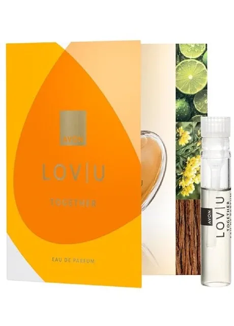 Листівка з пробним зразком парфумної води Lov U Together 0.6 мл Avon (315721945)