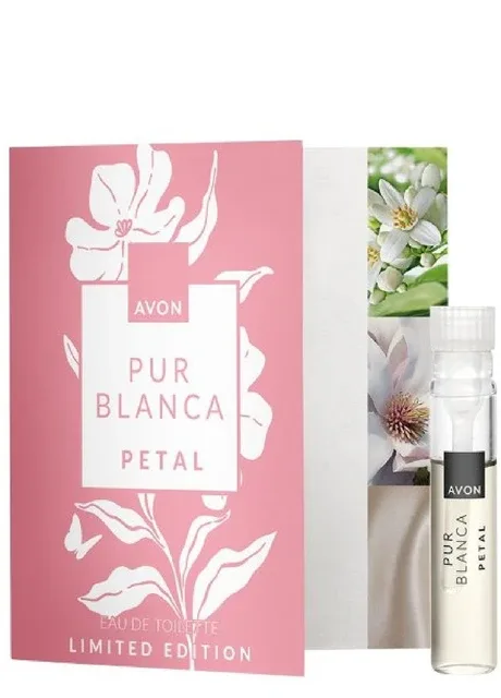 Туалетна вода Pur Blanca Petal для неї - листівка з пробним зразком 0.6 мл Avon (341317772)