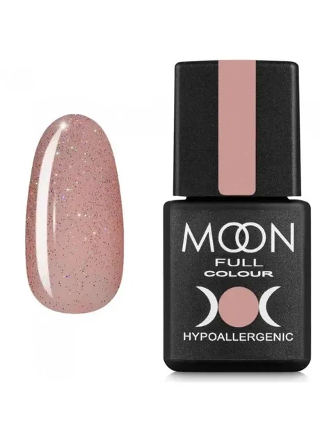 Гель-лак FULL color Gel polish №307 напівпрозорий персиковий з різнобарвним шиммером Moon (322895215)