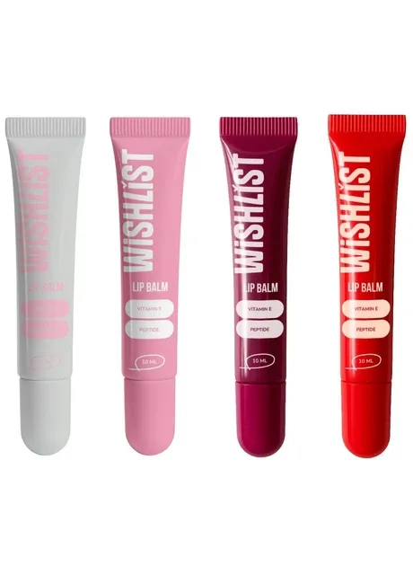 НАБІР 4 БАЛЬЗАМІВ-БЛИСКІВ ДЛЯ ГУБ CRYSTAL SORBET & SWEET CANDY & VELVET CORAL & RUBY NECTAR LIP GLOSS BALMS WISHLiST (382746500)
