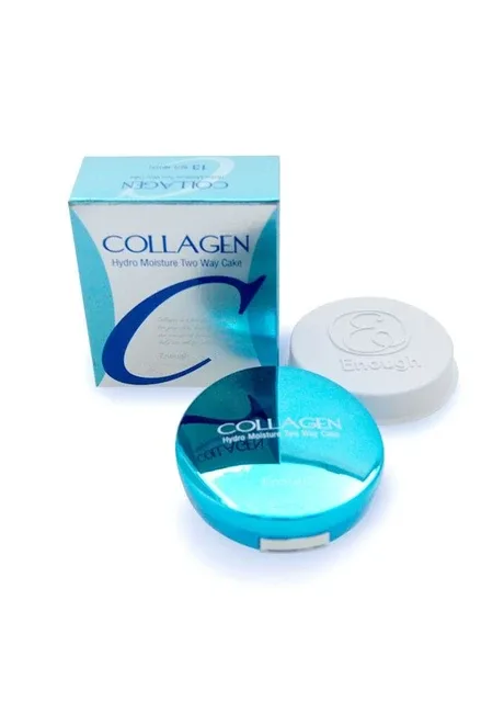 Зволожуюча пудра для обличчя з колагеном Collagen Hydro Moisture Two Way Cake № 13 + запаска ENOUGH (347324936)