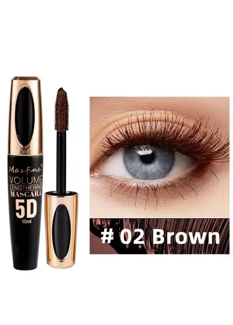 Туш для вій MAXFINE 5D MASCARA VOLUME LENGTHENING 04 з ефектом 5D 10, Коричневий No Brand (376141466)