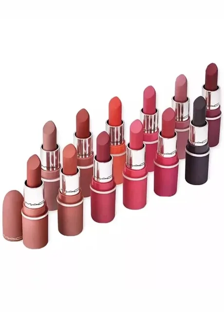 Набір матових губних помад Powder Kiss Bubbles & Bows Holiday Collection Celebrate In Colour (12 шт по 1,5 гр) MAC (297568216)