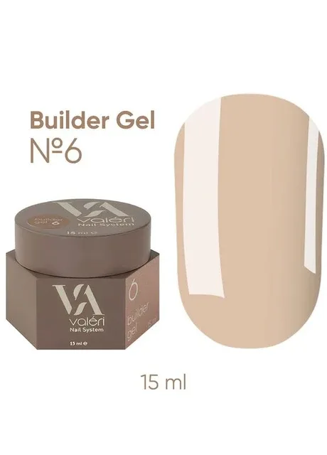 Гель для нарощування Builder Gel Cacao 6, 15 мл Valeri (401494838)