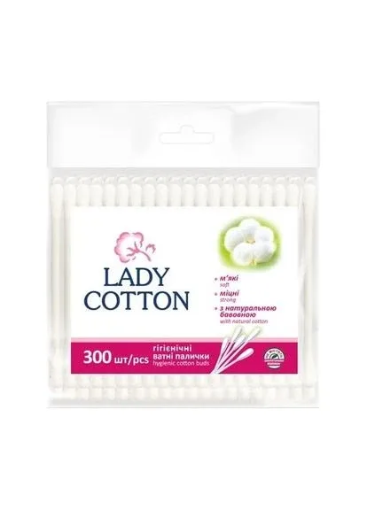 Ватні палички Lady Cotton 300 шт. (21402) No Brand (385278934)