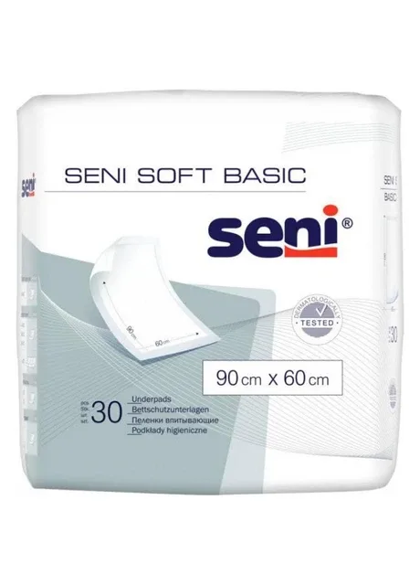 Одноразові пелюшки Soft Basic 60х90 см, 30 шт Seni (391814570)