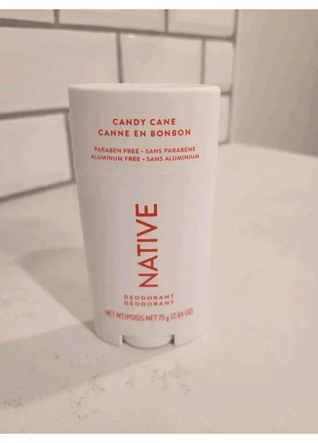Натуральний дезодорант-стік Candy Cane з ароматом м’яти, бергамоту та шавлії 75 г унісекс Native (317353470)