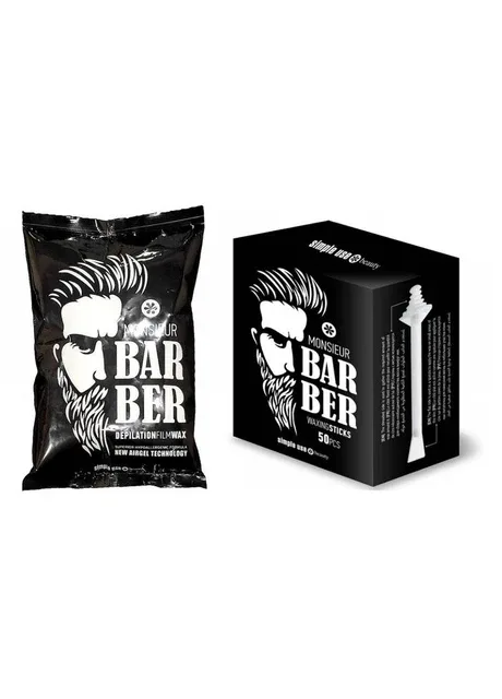 Набір для депіляції обличчя Monsieur Barber: Віск у гранулах 800 г + 50 паличок Simple Use Beauty (337167418)