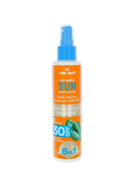 Водостійкий сонцезахисний спрей 8 в 1 Sun Spray SPF 30, 160 мл Belle Jardin (337510838)