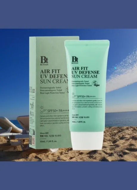 Сонцезахисний крем з Центелою Air Fit UV defense Sun Cream SPF50+/PA++++ 50 мл Benton (312517789)