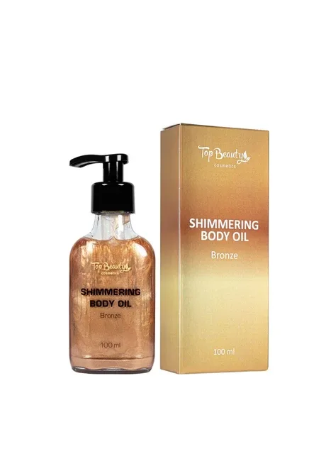 Олія для тіла мерехтлива суха Shimmering Body Oil з шиммером 100 мл, Bronze/Бронзовий шиммер Top Beauty (302728634)