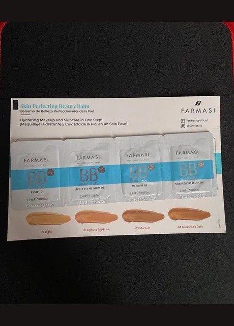 Набір пробників саше тестерів тонального бб крему bb cream spf15 01-02-03-04*2,5 мл Farmasi (323666078)