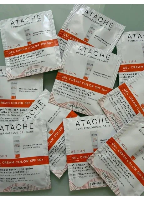 Atache Омолоджувальний сонцезахисний крем-гель з тоном Be Sun Gel Cream Color SPF50+ (пробник) — Крем, Іспанія (392291105)