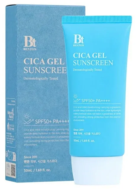 Benton Зволожувальна сонцезахисна крем-сироватка з центелою SPF50+ PA++++ CICA Gel Sunscreen Serum, 50 мл — Крем, Південна Корея (276255447)
